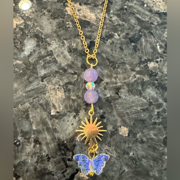 Amethyst Butterfly Necklace๐ฆ - Picture 2 of 2